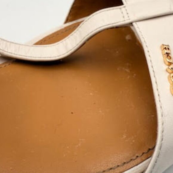 Coach White Leather Cork Block Heel Sandals 11B - Picture 16 of 16